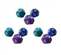 Juego de 9 dados de tarot de 12 caras de resina poliédrica para adivinación de constelaciones astrológicas, para astrólogos.