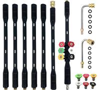 Juego de 9 extensiones para limpiadora de alta presión - Herramientas de limpieza de canalones, lanza de repuesto con 5 puntas de boquilla, conexión rápida 6,35 mm, 4000 psi