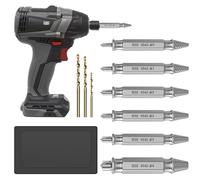 Juego de 9 extractores de tornillos, 6 extractores para tornillos dañados con 3 brocas helicoidales, 63-65 HRC HSS 6542, herramienta de extracción de tornillos dañados