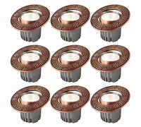 Juego de 9 focos LED de Techo empotrables de latón Cepillado de 2,5" y 3,5" con rotación de Globo Ocular, 5 W, 7 W, 10 W y 12 W, Redondos, sin Parpadeo, 10 W, 4000 K.