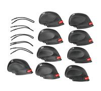 Juego de 9 Fundas de plástico PVC para Cabezales de hierros de Golf, Protector para el Cabezal del Putter con Clip Rojo y Cuerda Negra, Compatible con Palos 3, 4, 5, 6, 7, 8, 9, PW