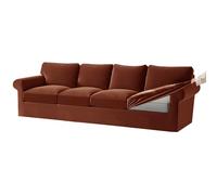 Juego de 9 fundas elásticas de terciopelo para sofá, con banda elástica, fundas de cojín separadas para asiento y respaldo de 1 a 4 plazas, fundas naranja oscuro para un fácil cambio de imagen del