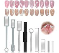 Juego de 9 imanes de Cat Eye Magnetic for Nail Cat Eye Gel Nail Polish Magnet Tools Set, imán de ojo de gato para uñas, esmalte de uñas de succión fuerte, imán de tablero magnético
