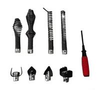 Juego de 9 limpiadores de drenaje de cortador y barrena para máquina de dragado de tuberías Ridgid C8 que soporta tamaños de cable de 5/8 pulgadas para aplicaciones de fontanería