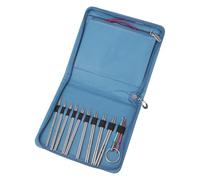 Juego de 9 pares de agujas de tejer circulares intercambiables de 2,2 mm a 4,5 mm, juego de agujas de tejer de acero para tejer suéter y calcetines