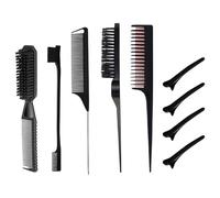 Juego de 9 peines multiusos para el cuidado del cabello, pinzas para el pelo, peines de cola, cepillo para el pelo, herramienta de aseo para un peinado suave