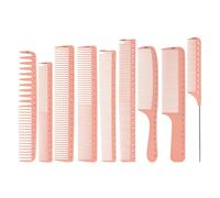 Juego de 9 peines profesionales de dientes finos y anchos, antiestáticos, peine de peluquería
