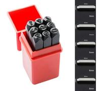 Juego de 9 perforadoras de números para manualidades de cuero y metal, eficaz (8 mm)