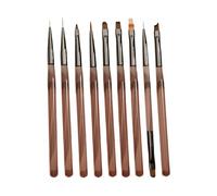 Juego de 9 pinceles de uñas acrílicas, herramientas profesionales para crear arte de uñas detalladas, principiantes y expertos, esenciales de belleza