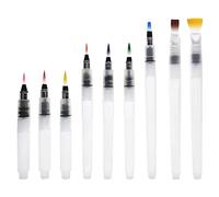 Juego de 9 pinceles y acuarela, lápices de colores recargables, pinceles de viaje para niños