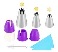 Juego de 9 puntas para decoración de pasteles, crema, fondant, rosas, herramientas de repostería, herramientas de decoración de fondant, suministros para hornear pan, sartenes