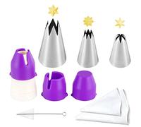 Juego de 9 puntas para decoración de pasteles, crema, fondant, rosas, herramientas de repostería, herramientas de decoración de fondant, suministros para hornear pan, sartenes