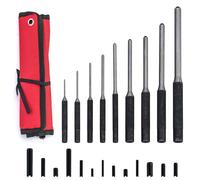 Juego de 9 punzones de 1,5 mm - 8 mm 40CR-V de acero y 13 pasadores de resorte huecos, para madera, plástico, cuero, joyas, manualidades (con bolsa de almacenamiento)