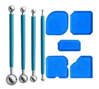 Juego de 9 rascadores de silicona, kit de rascador de silicona profesional con junta, bola de metal, extractor de juntas de silicona para baño, azulejos de cocina