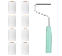 Juego de 9 rodillos de pintura, pequeños rodillos de pintura, de espuma, con arco, para suministros de pintura y muebles, 56 mm x 34 mm (8 rodillos + 1 soporte)