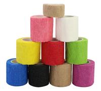 Juego de 9 rollos de apósitos autoadherentes, apósitos elísticos, apósitos cohesivos, 5 cm x 4,5 m, con 1 rollo de 2,5 cm x 4,5 m de apósitos autoadherentes de color carne