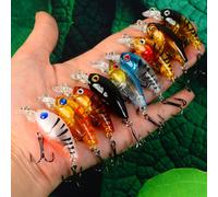 Juego de 9 señuelos Rock Fatty Minnow flotantes para , y pesca en
