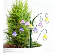 Juego de 9 tapones decorativos para jardín con soportes de resina hechos a mano, decoración de jardín de metal, para exteriores, patio trasero, terraza, parque y césped