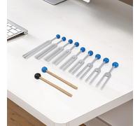 Juego de 9 tenedores de afinación para curación y meditación, kit de herramientas de terapia de chakras con frecuencias de 174 a 963, construcción de aleación de aluminio, incluye