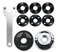 Juego de 9 tuercas y llaves de brida de amoladora angular de 5/20.3 cm-11, sin herramientas, liberación rápida, autobloqueo, juego de acero al carbono tratado térmicamente con bolsa de almacenamiento