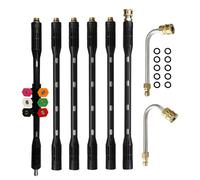 Juego de 9 varitas de extensión para lavadora eléctrica con varilla curvada y punta de boquilla de conexión rápida de 1/4 pulgadas para limpieza de vehículos, accesorio limpiador de tren de rodaje