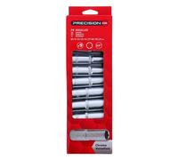Juego de 9 vasos hexagonales largos de 10 a 21 mm 1/2" Precision Steel