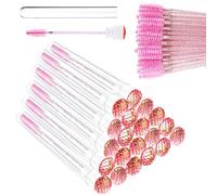 Juego de 90 cepillos desechables para rimel, 20 tubos vacíos con 70 cepillos de pestañas para extensión de pestañas, varita de rímel (escala rosa)