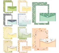 Juego de 90 papeles de carta con sobre, 60 papel de carta A5 con 30 sobres, 10 estilos florales, sin fugas de tinta, papeles de carta y sobres para tarjetas de invitación, tarjetas de felicitación