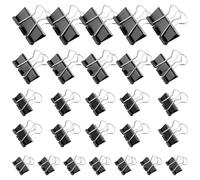 Juego de 90 pinzas plegables, 15 mm/19 mm/25 mm/32 mm, minipinzas de papel, clips negros, clips de papel, pinzas de metal para papel de carta