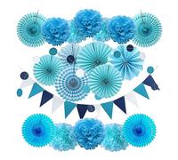 Juego de abanicos de papel colgantes para decoración de cumpleaños, decoraciones de novia para baby shower