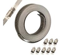 Juego de abrazaderas de manguera de engranaje sin fin ajustables, abrazaderas de tubo de acero inoxidable reutilizables para aplicaciones de bricolaje, compatible con varios tamaños de manguera, 12,6