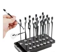 Juego de abrazaderas de pulverización de metal, 20 piezas para clips de cocodrilo con puntas de goma y caja magnética, soporte flexible para miniaturas de pintura de aerógrafo, base estable
