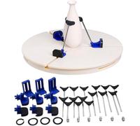 Juego de abrazaderas giratorias de cerámica, herramientas de corte ajustables con 5 clips auxiliares para reparación y escultura de cerámica, encuentra automáticamente el centro