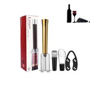 Juego de abrebotellas: kit de abridor de botellas de vino tinto con tapón al vacío y corte- | Sacacorchos multifuncional y abridor de vino manual, accesorios para el hogar
