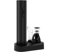 Juego de abridor de botellas de vino eléctrico eficiente con soporte, cortador de aluminio, tapón de vacío, práctico juego de sacacorchos de vino para el hogar, fiesta, bar al aire libre