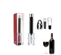 Juego de abridor de botellas de vino - Kit de presión de aire de 4 piezas, abrebotellas manual con cortaaireador, vertedor, tapón al vacío | Ideal para el hogar, Bar, picnic al aire libre, access