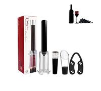 Juego de abridor de botellas de vino tinto, juego de abrebotellas | Kit abrebotellas con tapón al vacío y abrebotellas | Kit de abridor de vino multifuncional y práctico, accesorios para vino