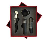 Juego de abridor de vino, accesorios para vino Areator Kit de abridor de vino Juego de sacacorchos de vino tinto Abridor de botellas de vino manual con estuche para regalo de(Rojo)