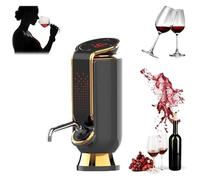Juego de abridor de vino eléctrico recargable negro: dosificación ajustable de 8 l, vacío de -50 kpa, dispensador de panel táctil y decantador for amantes del vino y fiestas familiares(Black)