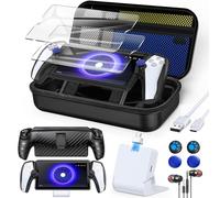 Juego de accesorios 13 en 1 para Playstation Portal Remote Play, funda de transporte para PS Portal, funda de TPU con soporte, base de carga portátil, 2 protectores de pantalla, 4 agarres para el