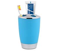 Juego de Accesorios de baño, 4 unids/Set Juego de Accesorios de baño Loción Dispensador de jabón Taza de Lavado Taza de Cepillo de Dientes Jabonera para baño (Azul)