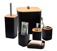 Juego de accesorios de baño de 6 piezas Cubo de basura dispensador de jabón