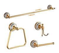 Juego de Accesorios de baño de Bronce Antiguo, toallero Ajustable, Soporte de Papel higiénico, Soporte para Toallas de Mano, Gancho, Juego de Accesorios de baño montado en la Pared, diseño de