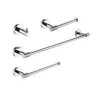 Juego de accesorios de baño de oro cepillado rosa para colgar en la pared, soporte para papel higiénico, gancho para bata, 4 piezas, elegante decoración del hogar.