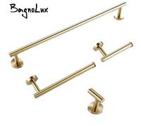 Juego de accesorios de baño de Oro pulido, Kit de Hardware, montaje en pared, toallero de mano, portarrollos de papel higiénico, gancho para bata BG-towel ring