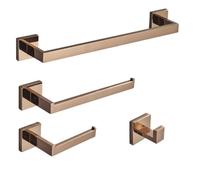 Juego de Accesorios de baño de Oro Rosa Gancho para Bata de Acero Inoxidable Barra para Toallas Portarrollos de Papel higiénico Anillo para Toallas Accesorios de baño, Oro Rosa Pulido A, como se mues