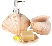 Juego de accesorios de baño, dispensador de jabón de 3 piezas, jaboneras y botella de bomba de loción, diseño de arenisca para el hogar y el baño