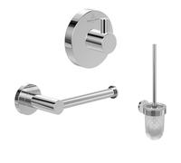 Juego de Accesorios de baño Elements-Tender de Villeroy & Boch (Paquete 3 en 1), Juego de Accesorios de baño Compuesto por toallero, portarrollos sin Tapa y escobillero, Cromo
