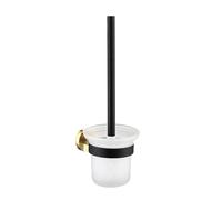 Juego de Accesorios de baño: Gancho para Batas Negro, toallero Dorado, Barra, Estante, Soporte para pañuelos de Papel de latón, Soporte para Cepillo de Dientes, Soporte para Cepillo.