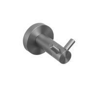 Juego de Accesorios de baño Grises, Estante de Pared Redondo de Acero Inoxidable, Barra de Mano, Soporte para Rollo de Papel higiénico, Gancho para Bata y Toalla, Gancho Doble